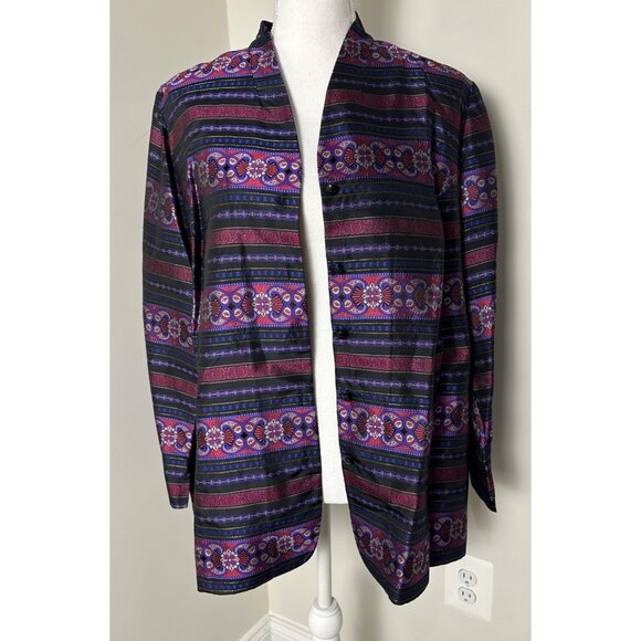 Talbots Woman Petites 16W Petites Silk Blend Kimono Style Jacket Blazer - Picture 13 of 14